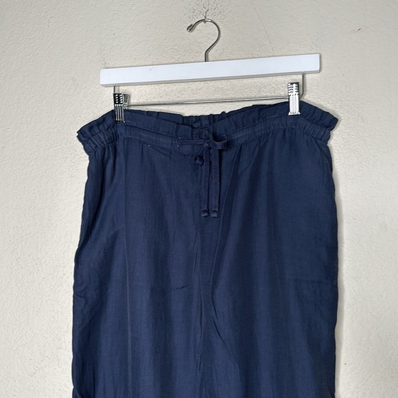 NWOT James Perse Wide Leg Drawstring Pants Blue Size 3 (Large) Cotton Cupro - Picture 4 of 10
